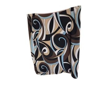 Maria Bianca Nero Mini Skirt Abstract Print Fitted Lined Brown Blue M